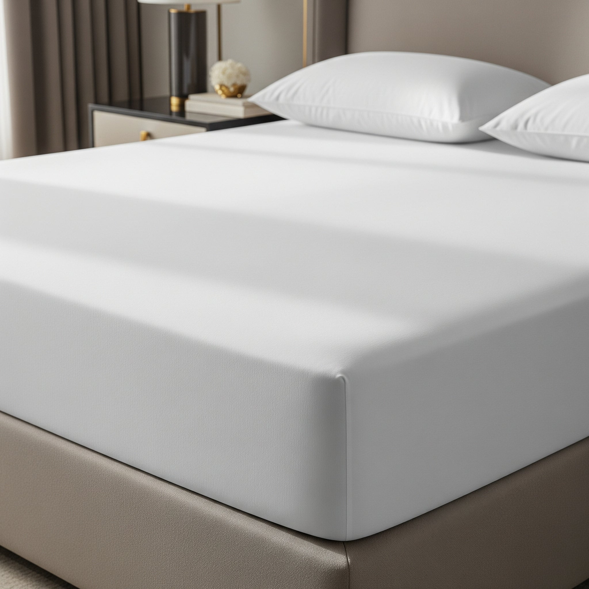 1000 Thread Count Organic Cotton White Fitted Sheet