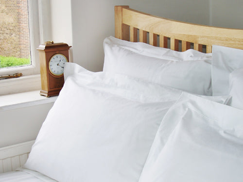 200TC White Egyptian Cotton Single Flat/Top Sheet 180 x 275 cm