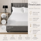 100% Linen White Deep Fitted Sheet