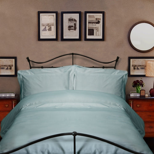 400TC Duck Egg Single Duvet Cover Set - One Single Duvet Cover + One Oxford Pillowcase + One Single Fitted Sheet