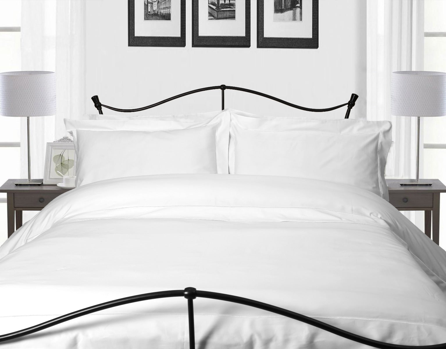 400TC White Egyptian Cotton Single Duvet Cover