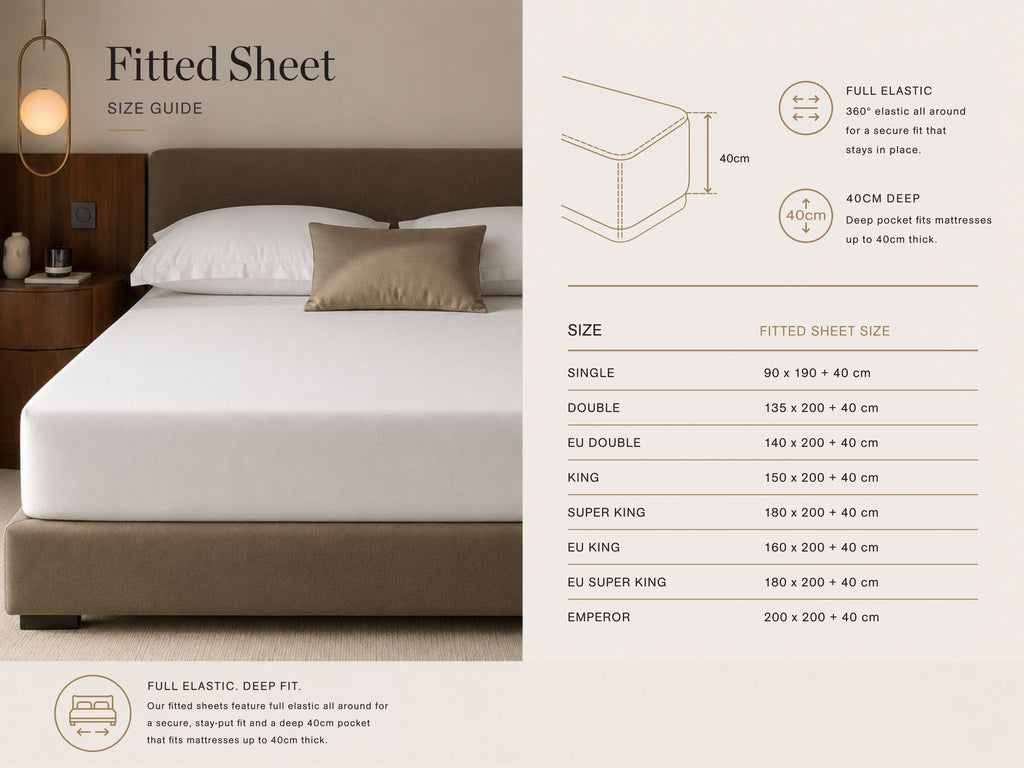 100% Linen Ivory Deep Fitted Sheet