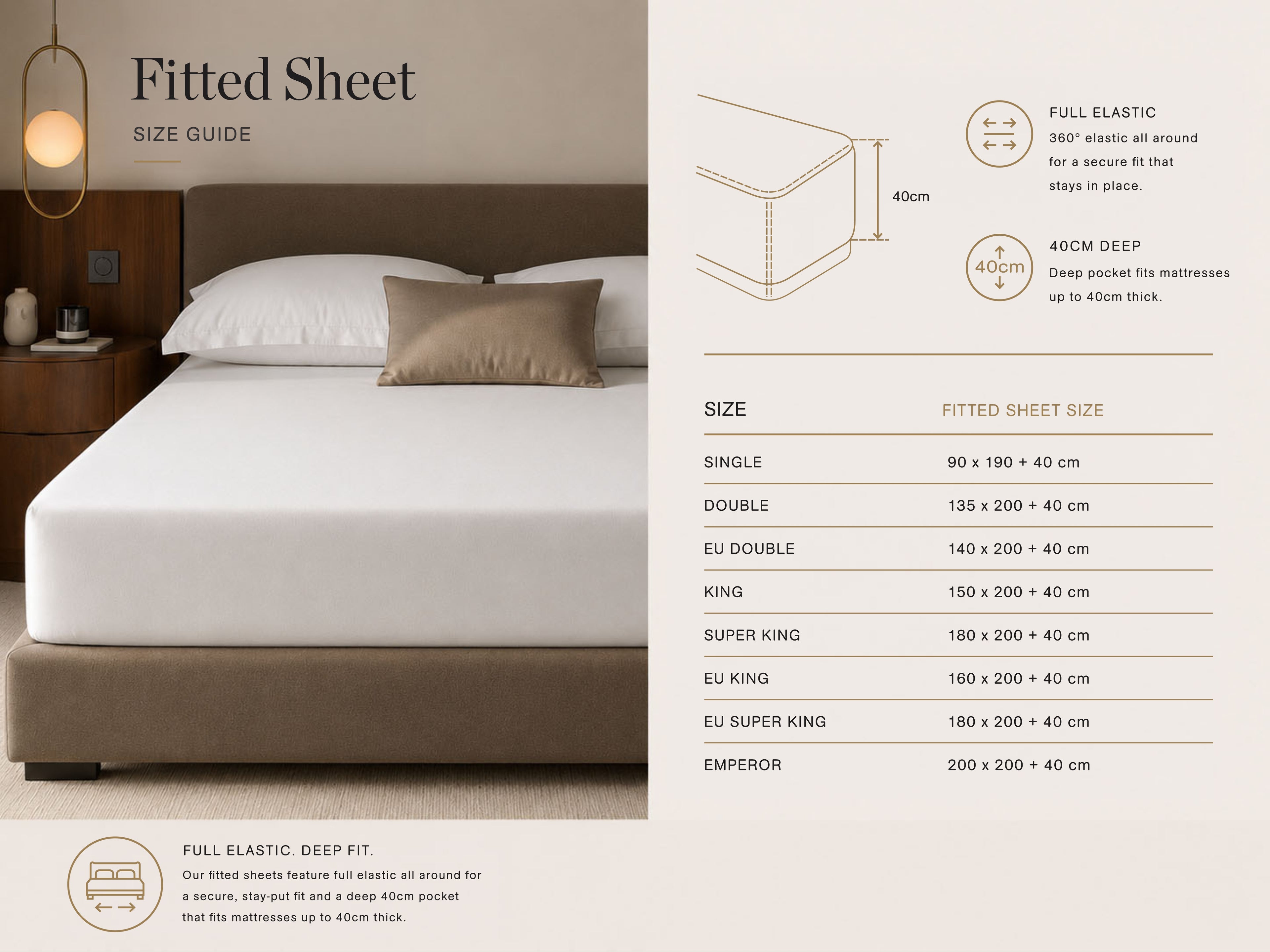 100% Linen Ivory Deep Fitted Sheet