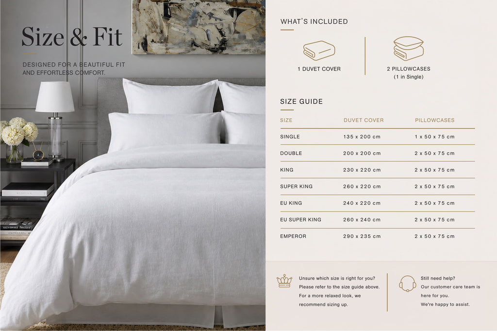 100% French Linen White Duvet Cover Collection