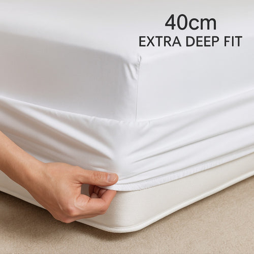 1000 Thread Count Organic Cotton White Fitted Sheet