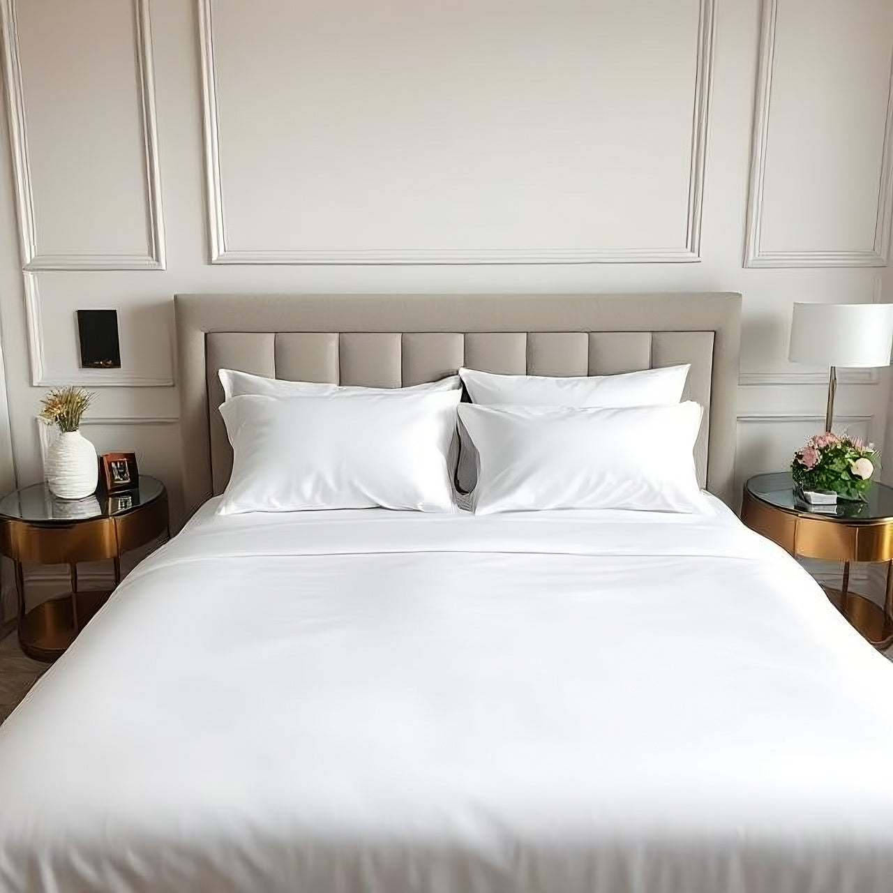 1000 Thread Count Organic Cotton White Flat Sheet