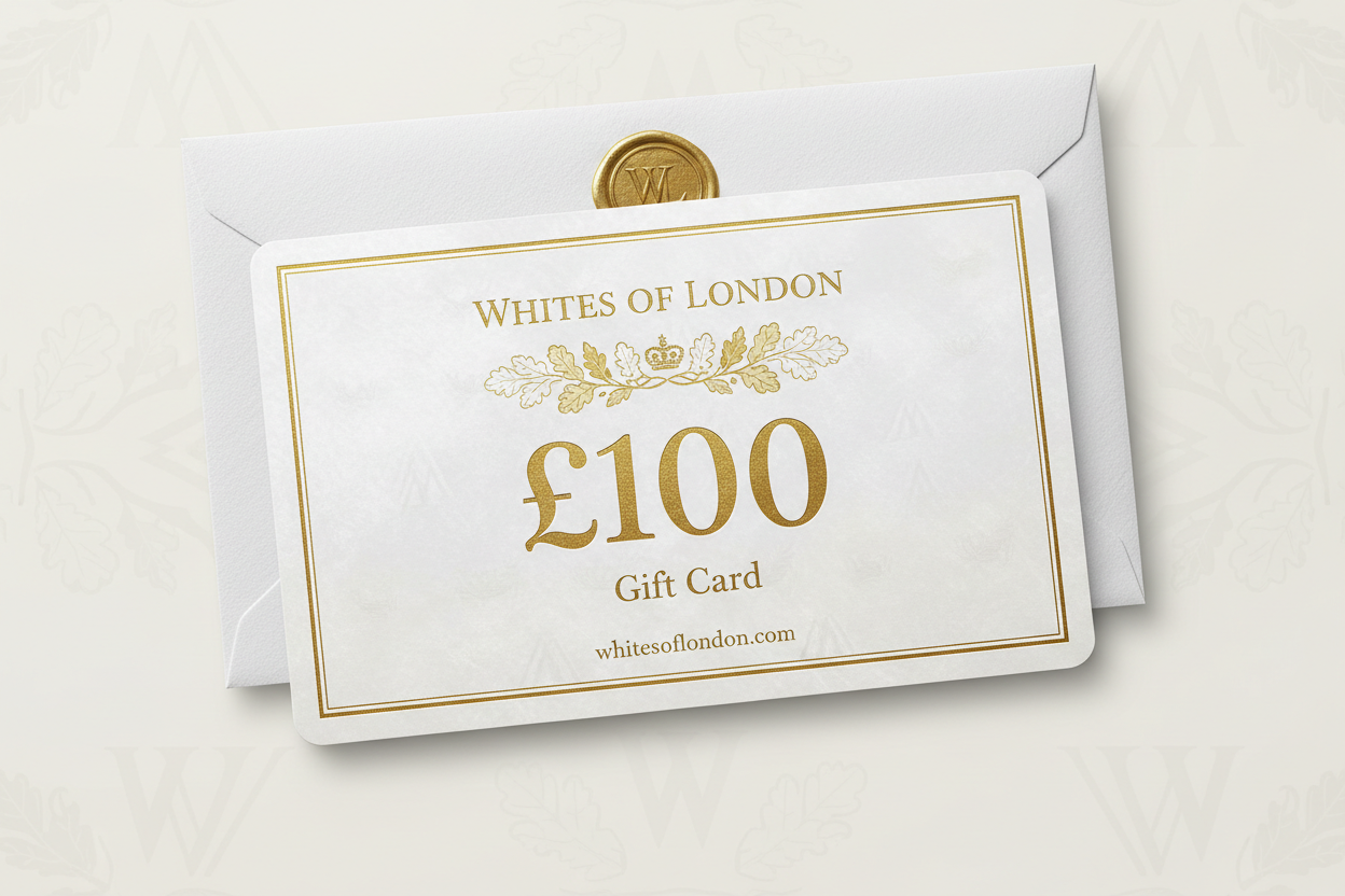 generated a gift card for Whites of London with a £100 amount. valid on whitesoflondon.com