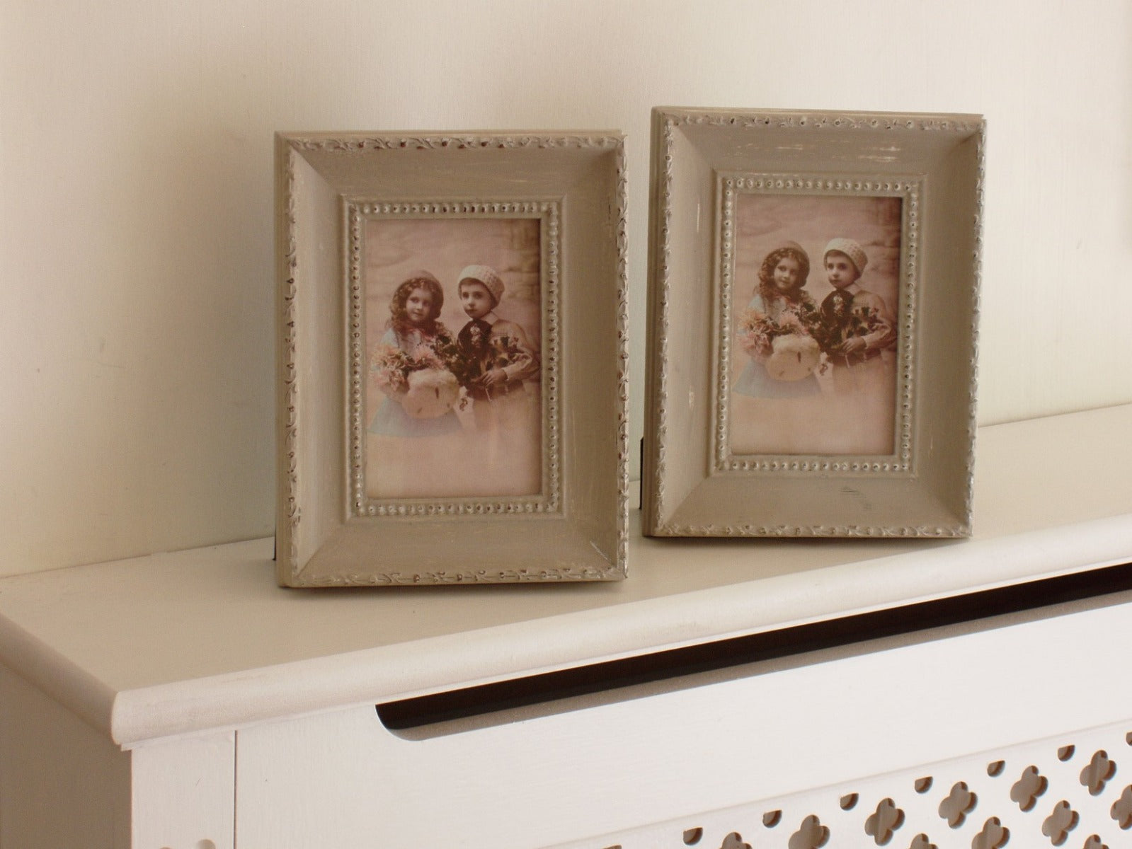 Green Distressed Look Photo Frames Set of 2