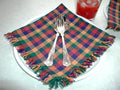 Green/Blue/Rust Check Table Cloth 150x150cm