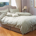 Grey-Green Fitted Sheet Single 90 x 190 cm