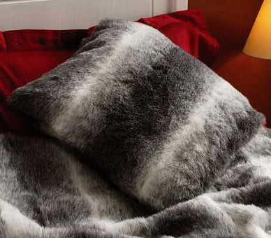 Grey Faux Fur Cushion Cover 45 x 45 cm