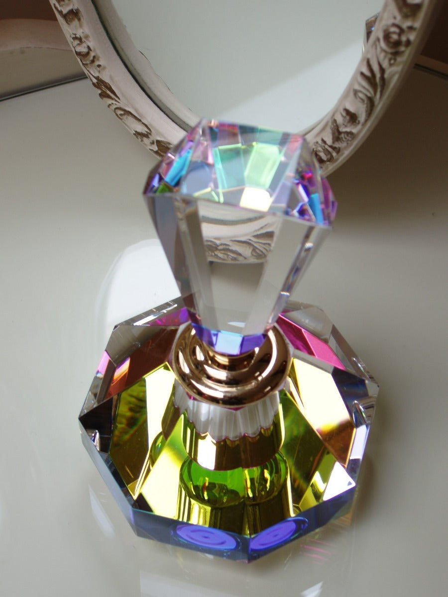 Large Crystal Perfume Bottle. Approx. Height 16 cm