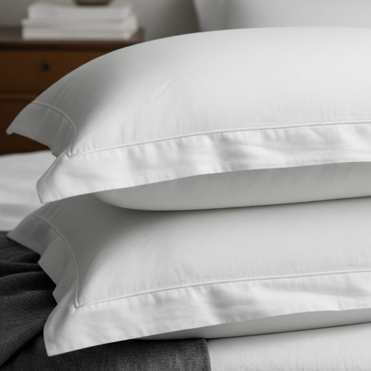 Whites of London | Luxury White Linen Bedding Set | 100% French Linen | Ultra-Soft & Breathable | Hand Embroidered Pillowcases | 1 Duvet Cover & 2 Pillowcases (King, White)