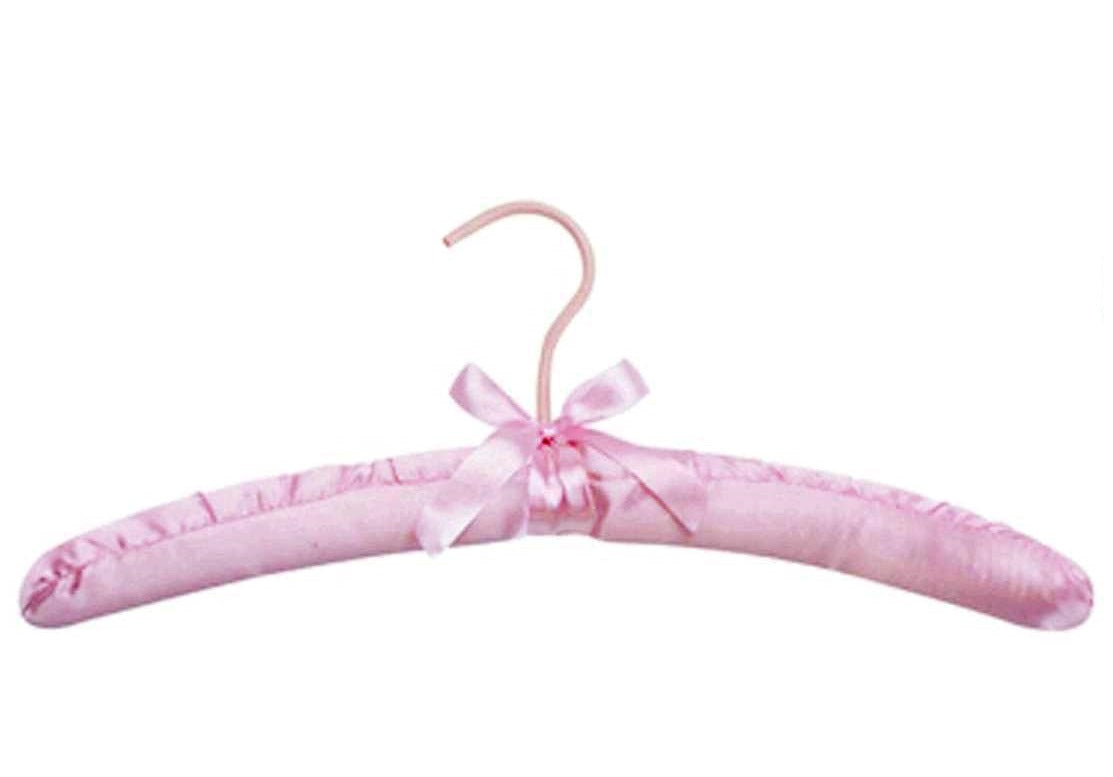 Pink Satin Padded Hangers 39 cm (set of 10)