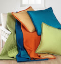 Royal Blue & Turquoise Reversible Quilted Cushion Cover 45x45 cm